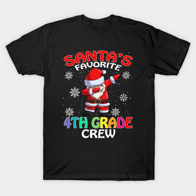 Santas Favorite 4Th Grade Crew Teachers Christmas T-Shirt by intelus